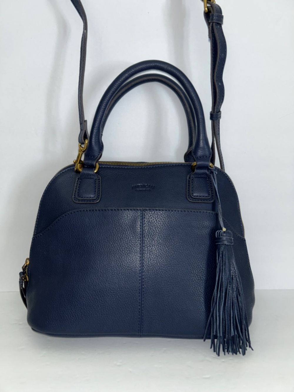 American Leather Co. Meadow Convertible Satchel in Navy Blue - Picture 7 of 8